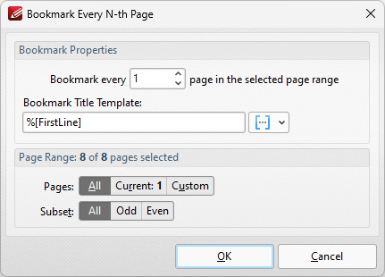 PDF XChange Editor Plus V10 User Manual Tabs Guide Bookmarks Tab