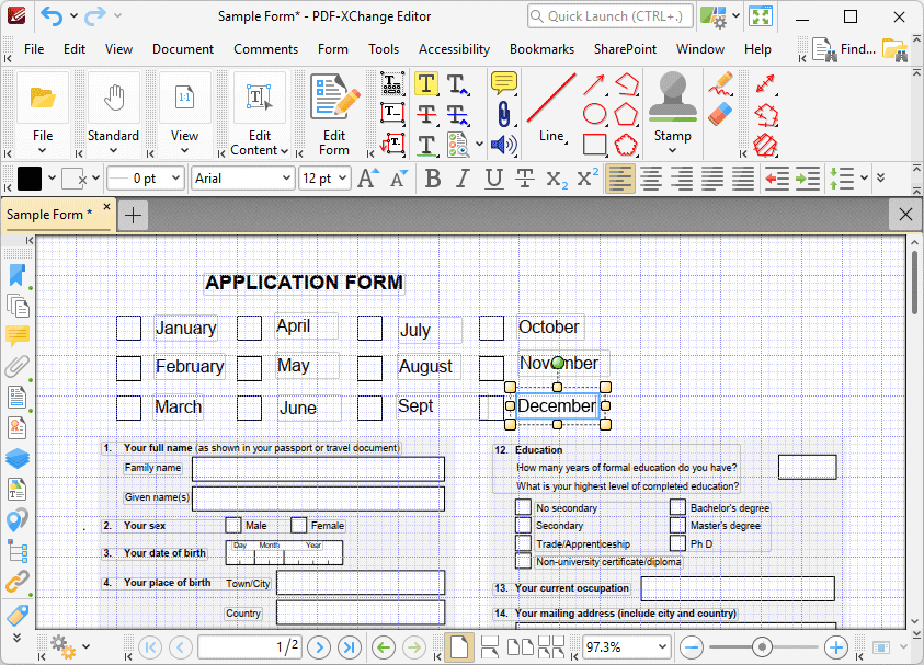 Tabs Guide > View > Toolbars > Form Toolbar > Add Check Boxes to Documents