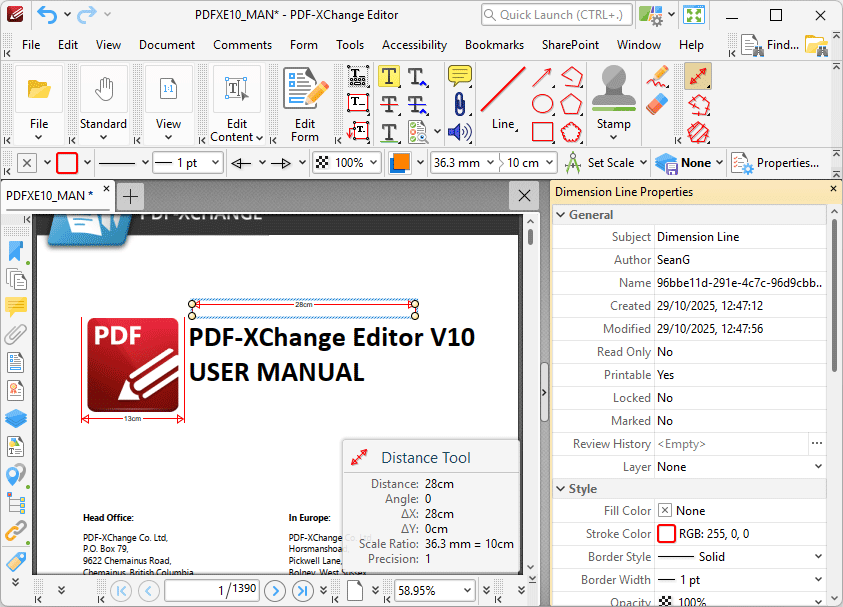 Tabs Guide > Tools > Measuring Tools > Distance Tool
