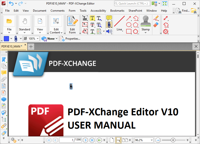Tabs Guide > Tools > Comment And Markup Tools > File Attachment Tool