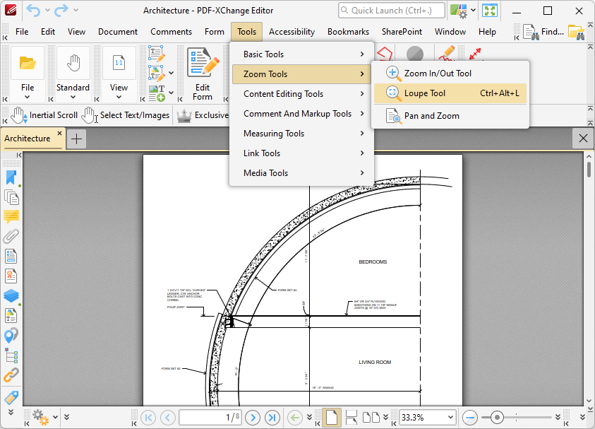 Tabs Guide > Tools > Zoom Tools > Loupe Tool