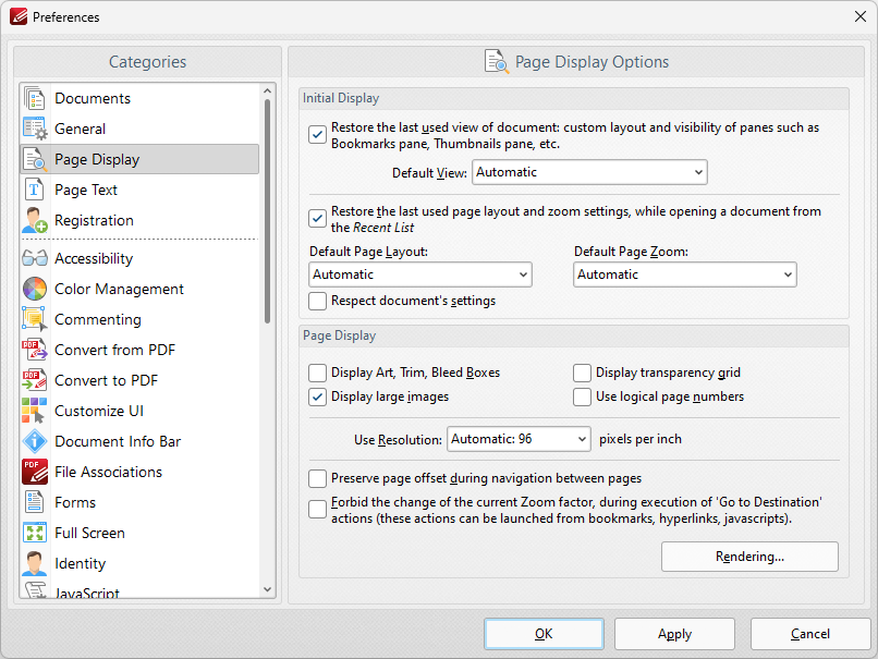 Tabs guide edit preferences page display