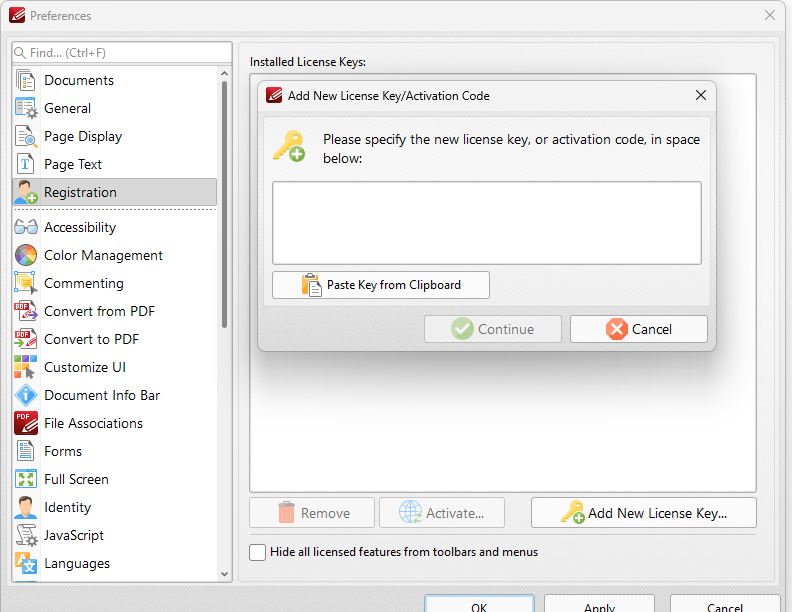 add.new.license.dialog.box