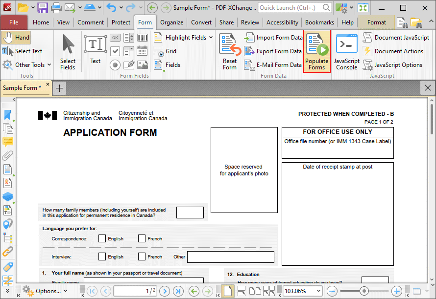 populate.forms.highlighted