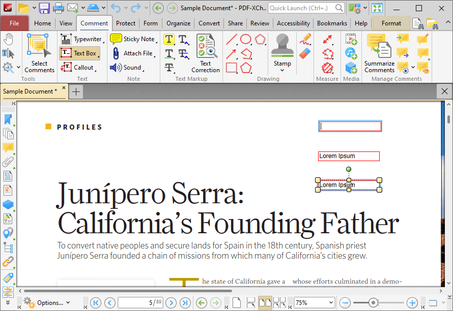 text.box.examples.ribbon