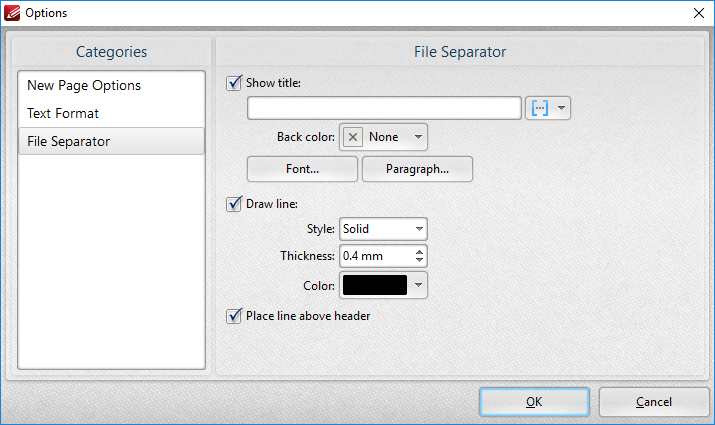 Tabs Guide > File Tab > New Document > From Text Files