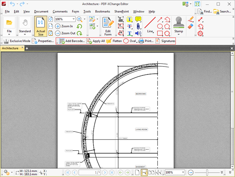 Tabs Guide > View > Toolbars > Customize Toolbars