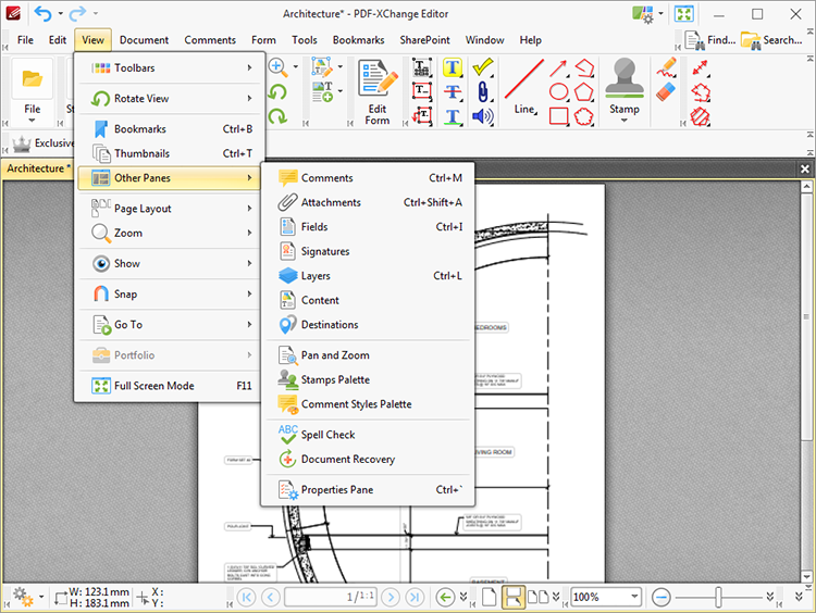 Tabs Guide > View > Other Panes