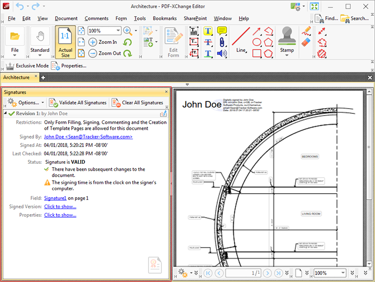 Tabs Guide > View > Other Panes > Signatures