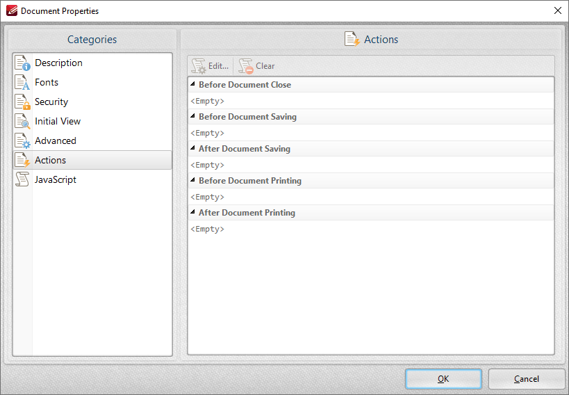 document.properties.actions