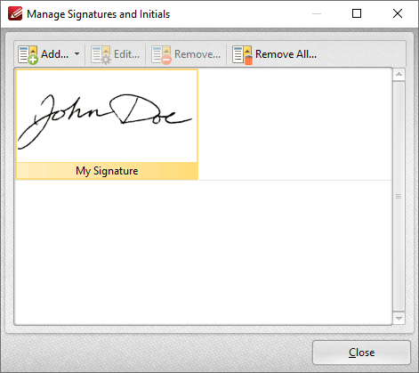 Signature Dialog Box Tabs Guide > Document > Signatures and Initials