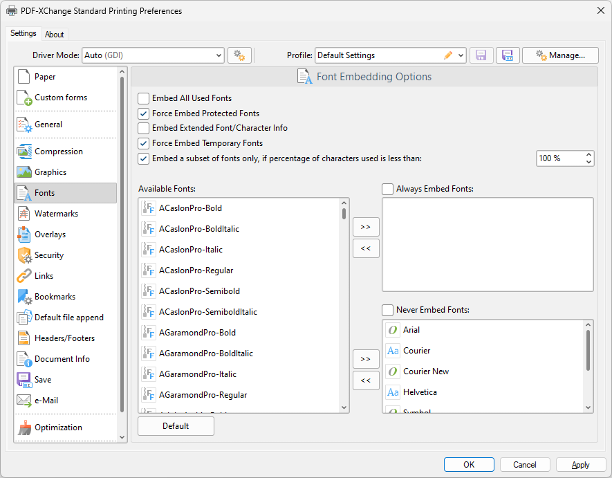 Fonts.Options