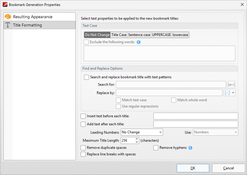 title.formatting.dialog.box