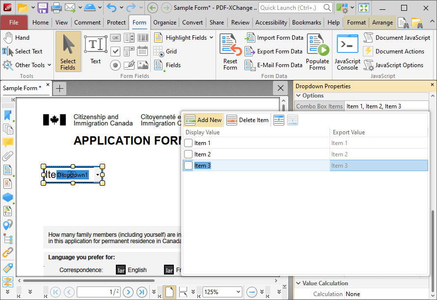 add.new.dropdown.ribbon