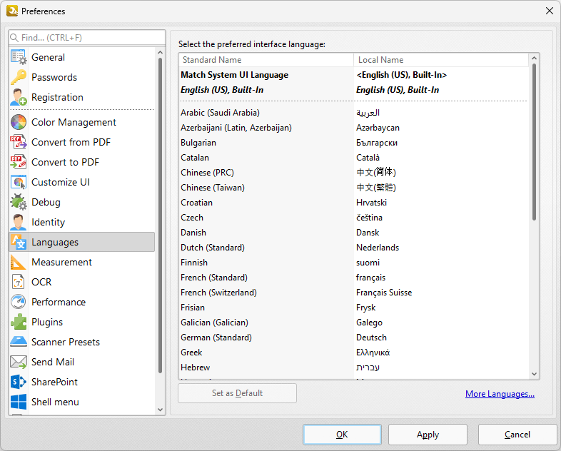 languages.preferences