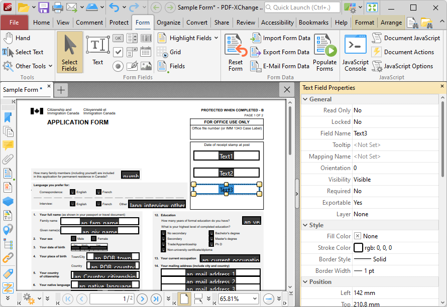 text.three.properties.example