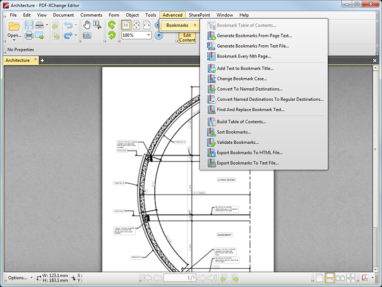 PDFXChange Editor Plus User Manual > Tabs Guide > Advanced