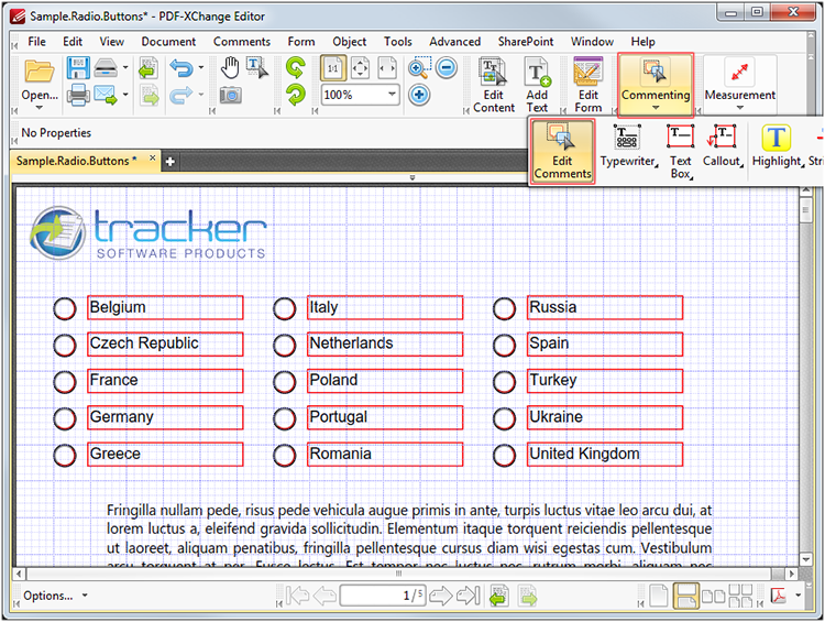 PDF-XChange Editor Plus User Manual > Tabs Guide > View > Toolbars ...