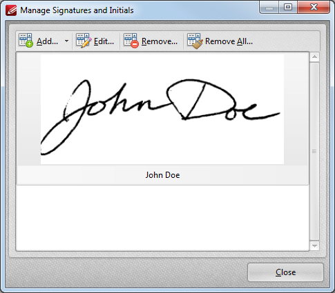 Signature Dialog Box PDF-XChange Editor Plus User Manual > Tabs Guide > Document ...