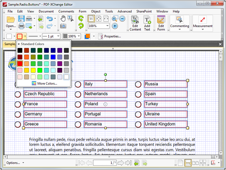 PDFXChange Editor Plus User Manual > Tabs Guide > View > Toolbars