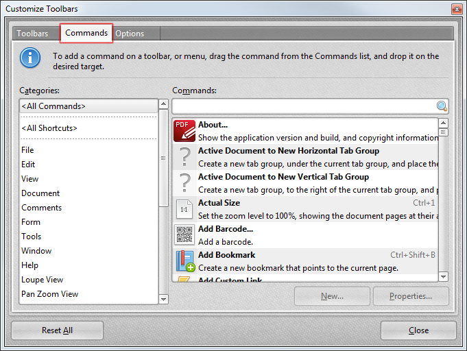 PDF-XChange Editor Plus User Manual > Appendix > Keyboard Shortcuts