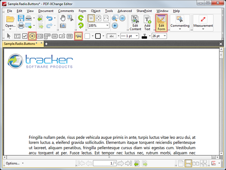 PDF-XChange Editor Plus User Manual > Tabs Guide > View > Toolbars ...