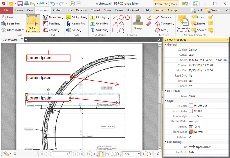 PDF-XChange Editor Plus V7 User Manual > Tabs Guide > Comment Tab ...