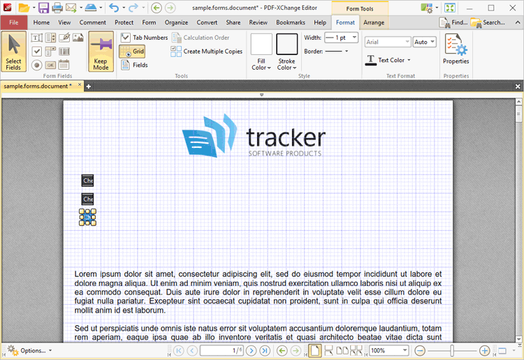 PDF-XChange Editor Plus V7 User Manual > Tabs Guide > Form Tab > Add ...