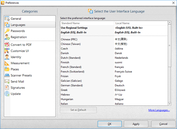 languages.preferences