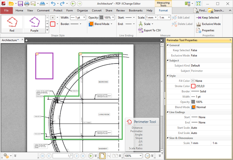 perimeter.tool.selected.ribbon