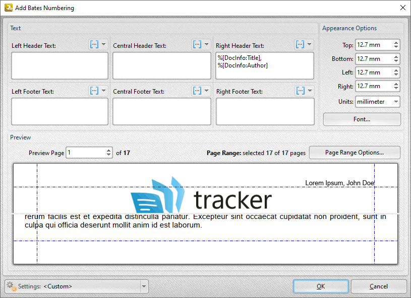 PDF-Tools V8 User Manual > Appendix > Macros > Document Info