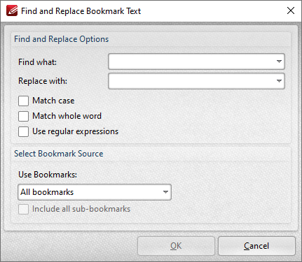 PDF-XChange Editor Plus V8 User Manual > Tabs Guide > Bookmarks Tab