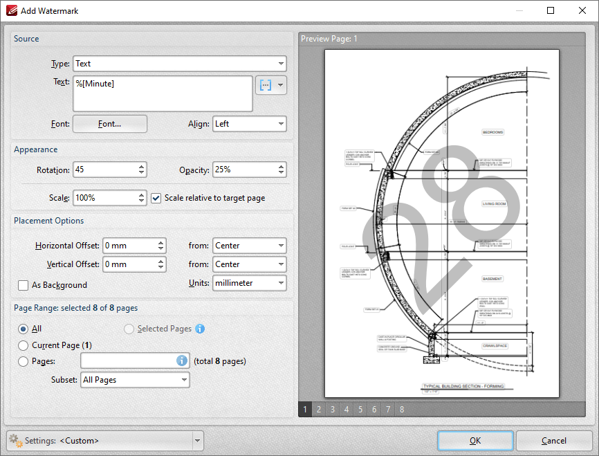 PDF-Tools V8 User Manual > Appendix > Macros > Minute