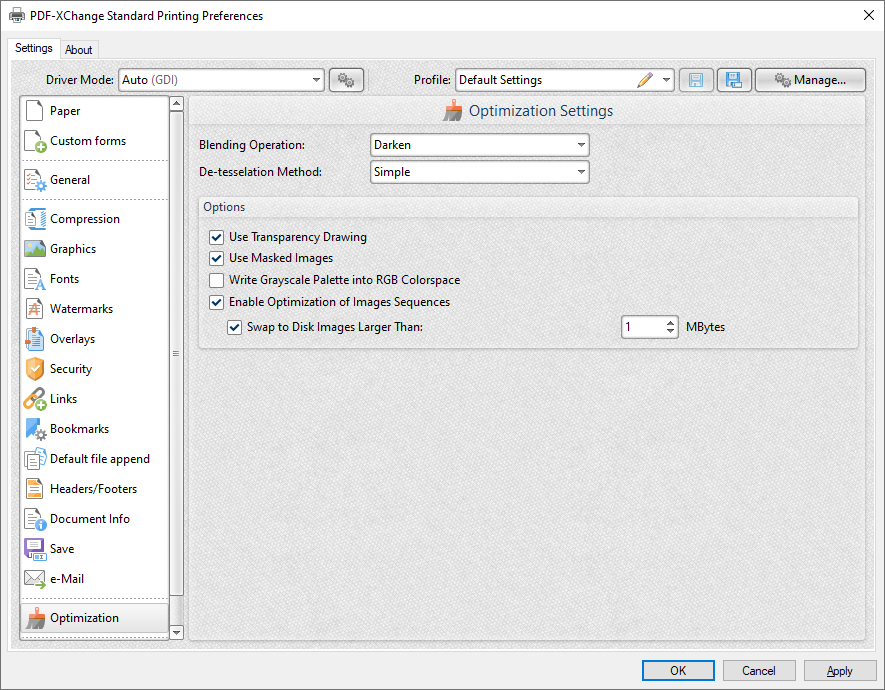 optimization.settings