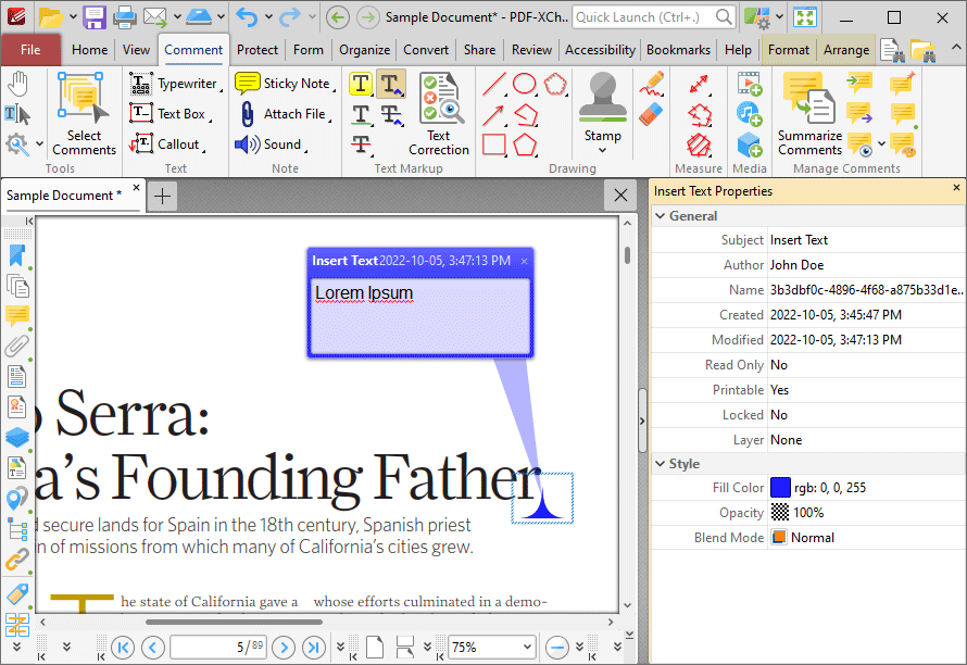 insert.text.properties.pane