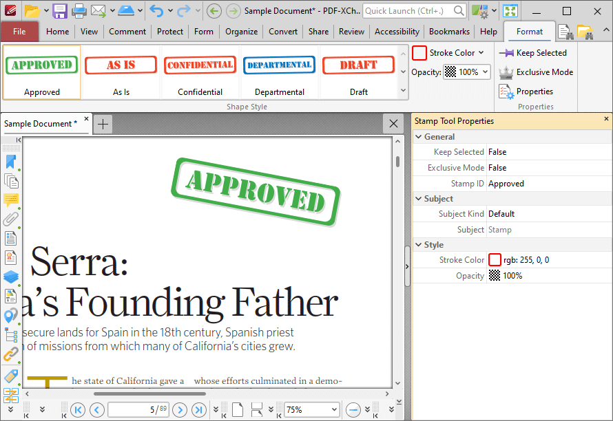 stamp.tool.format.ribbon