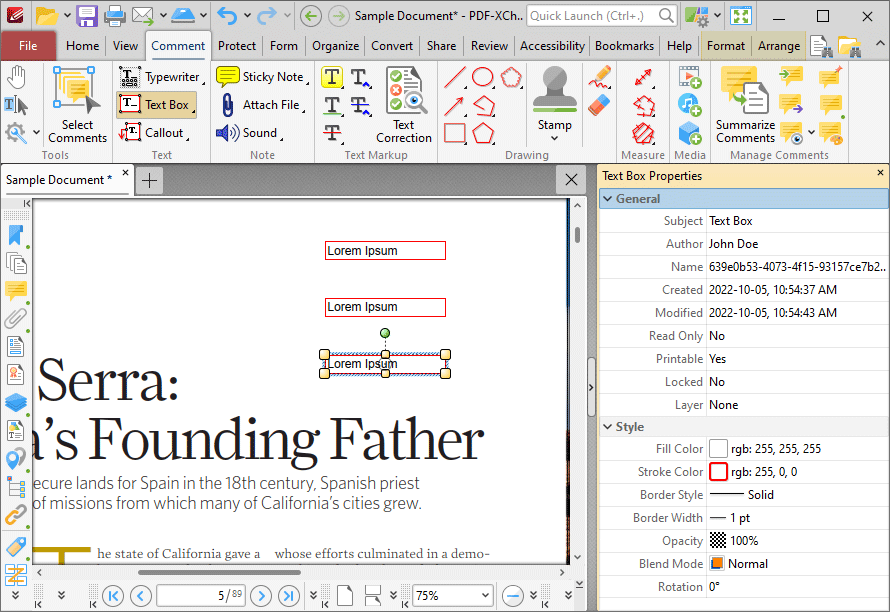 text.box.properties.pane