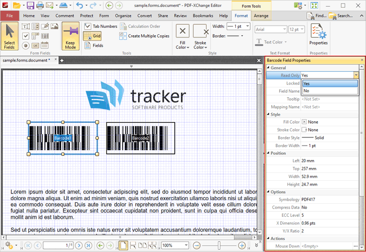 barcode.field.properties.ribbon