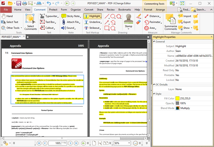 highlight.tool.properties.pane