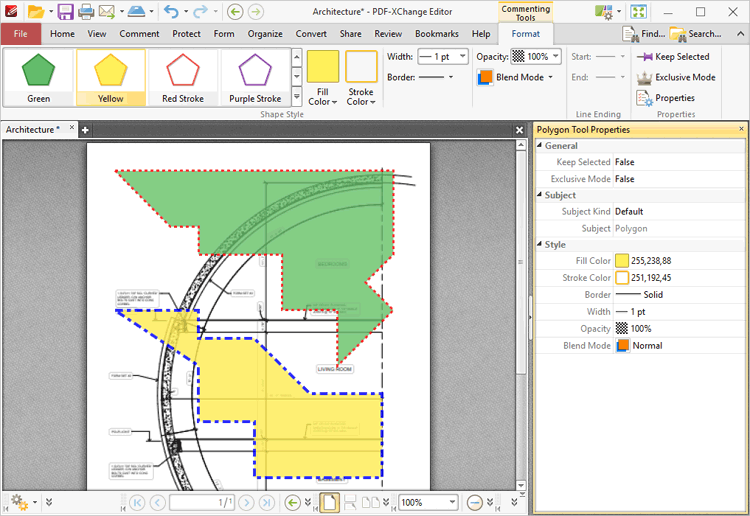 polygon.tool.format.ribbon