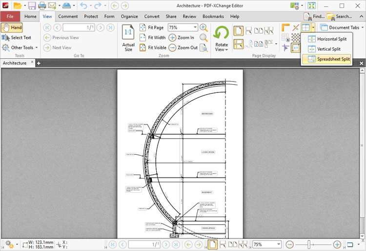 spreadsheet.split.location.ribbon