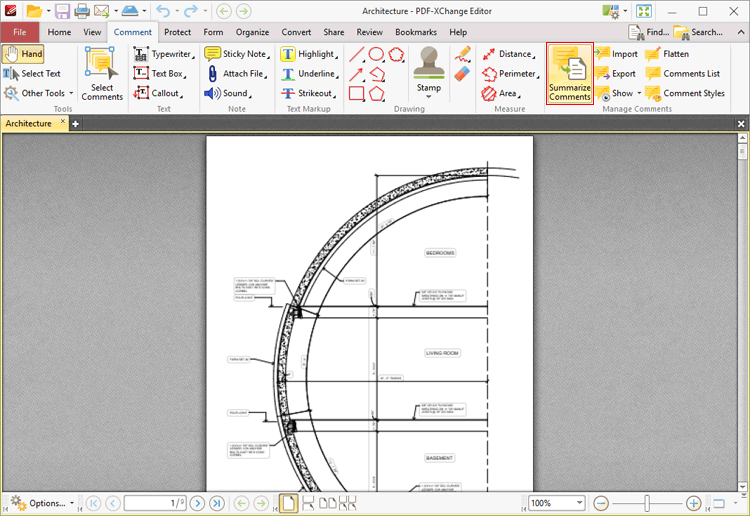 summarize.comments.location.ribbon