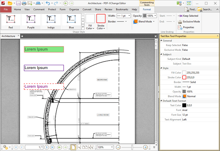 text.box.tool.format.tab.ribbon