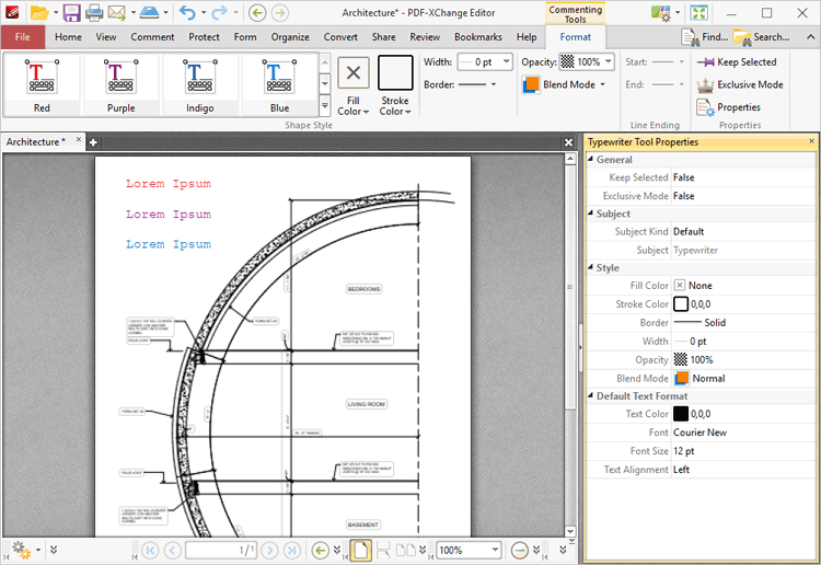 typewriter.tool.format.tab.ribbon