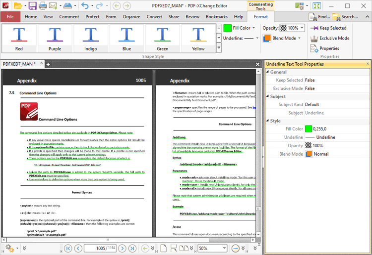 underlines.format.tab.ribbon