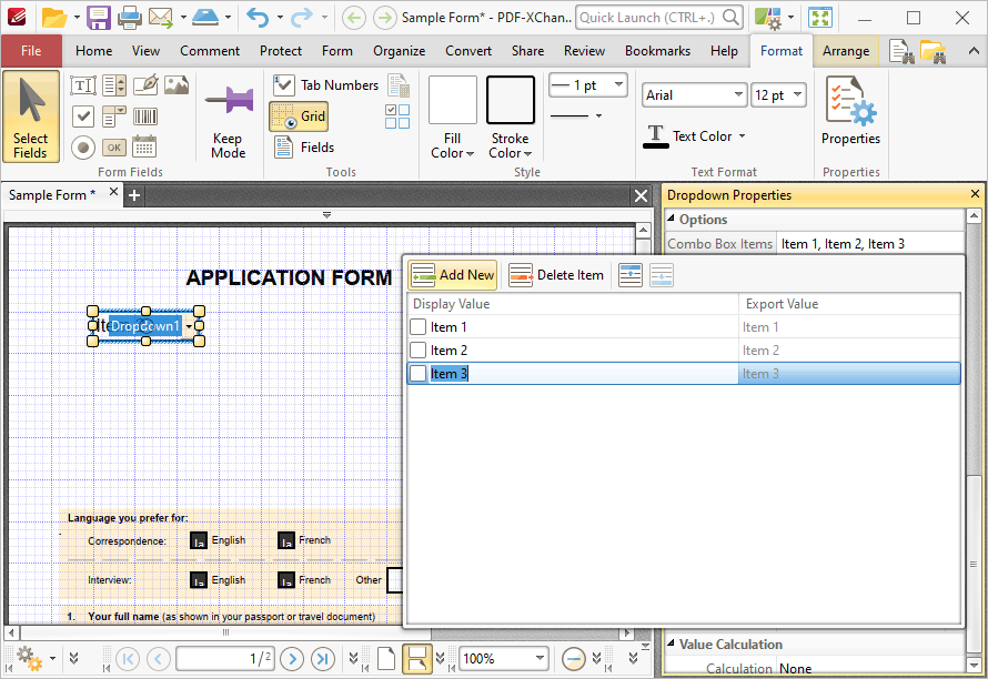 add.new.dropdown.ribbon