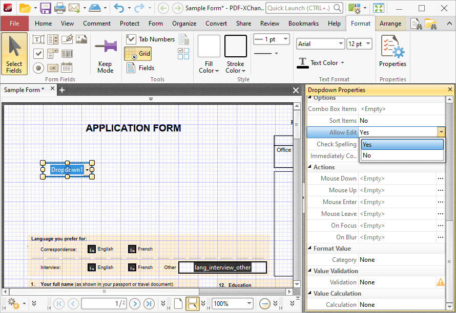 dropdown.allow.edit.ribbon