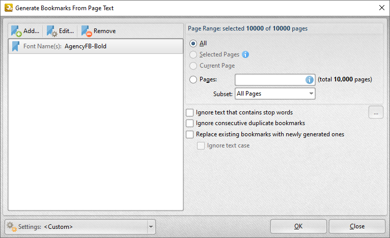 generate.bookmarks.from.page.text.dialog.box