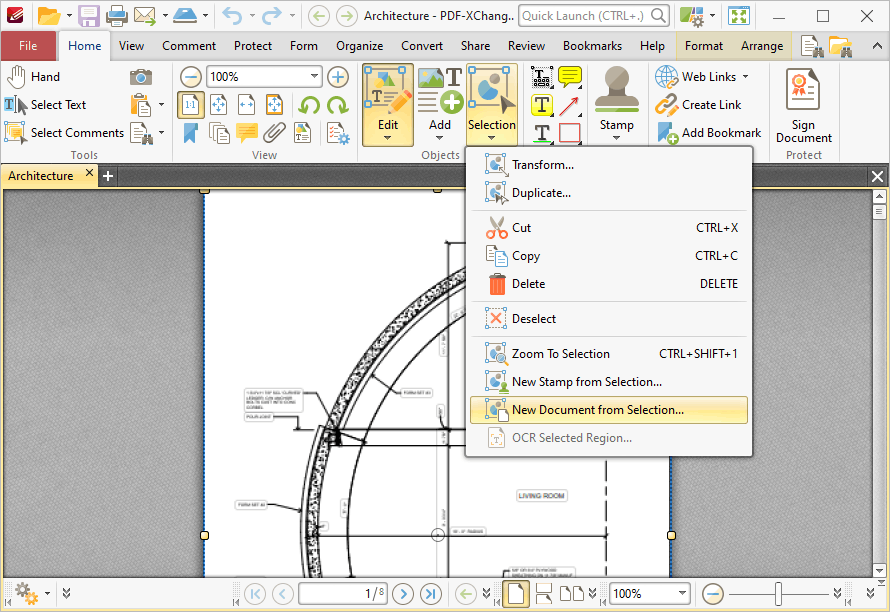 new.document.from.selection.ribbon
