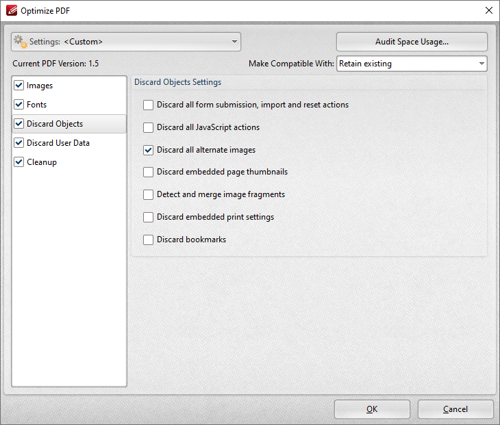 optimize.pdf.discard.ribbon